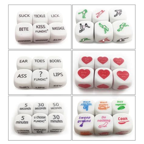 Fundic Brand 7 Pcs Fun Acrylic Dice Love Dice Sex Dice Erotic Dice Love