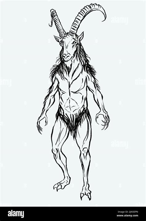 The Goat Man illustration cryptid monster Stock Photo - Alamy