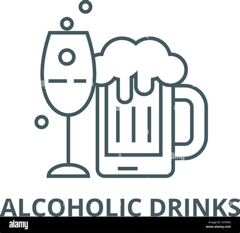 Alcoholic Drinks Line Icon Vector Alcoholic Drinks Outline Sign