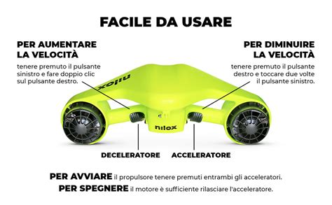 Nilox Acqua Scooter Subacqueo Elettrico Per Immersioni Fino A M Di