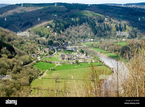 Tintern Abbey And The Wye Valley From The Devils Pulpit Viewpoint Offas