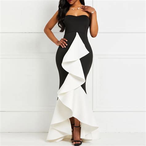 Buy Women Dinner Party Dress 2019 Asymmetrical Ruffle Bodycon Dresses Off