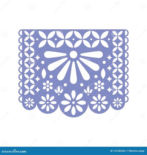 Bright Paper With Cut Out Flowers And Geometric Shapes Papel Picado