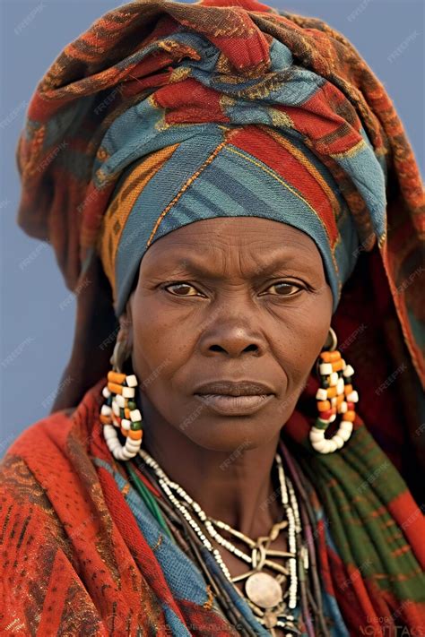 Premium Ai Image Portrait Of An African Woman In Traditional Clothes