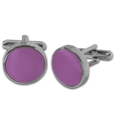 Plain Cadburys Purple Satin Cufflinks