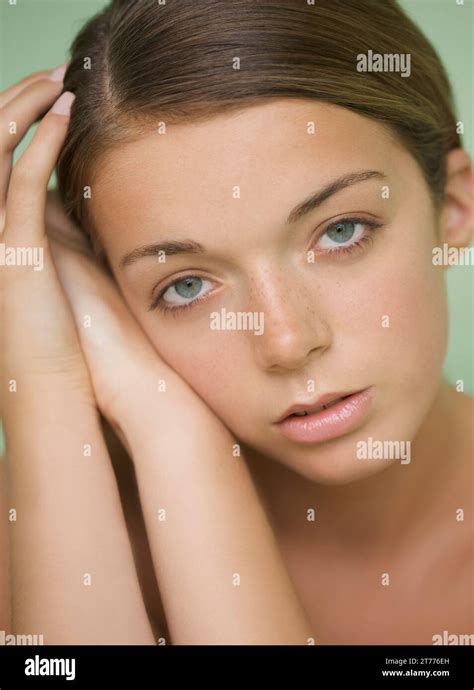 Woman Resting Head On Arms Hi Res Stock Photography And Images Alamy