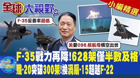 F 35戰力再降628架僅半數及格殲 20突破300架換渦扇 15超越f 22【全球大視野】全球大視野globalvision 小