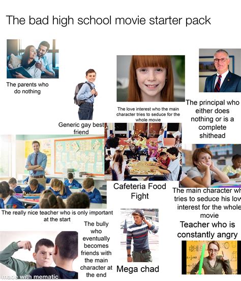 The Bad High School Movie Starter Pack Rstarterpacks