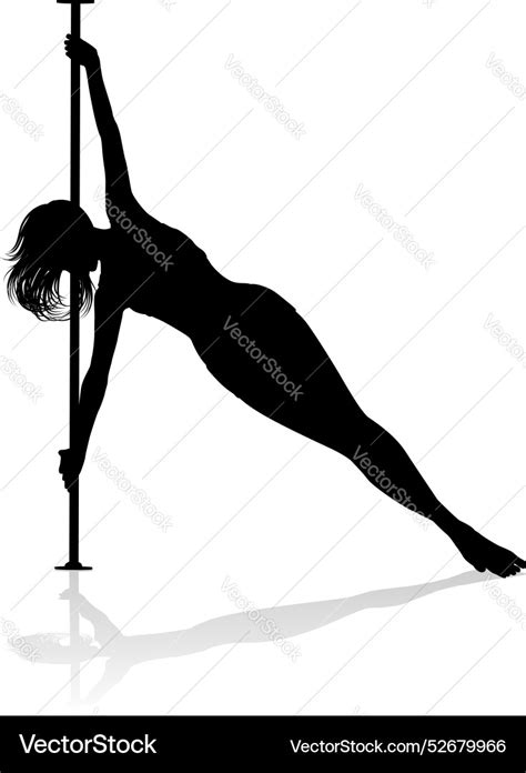 Pole Dancing Woman Silhouette Royalty Free Vector Image