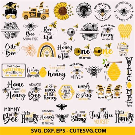 Honey Bee SVG Cut Files Bee SVG Bundle Bumble Bee SVG Bee Hive