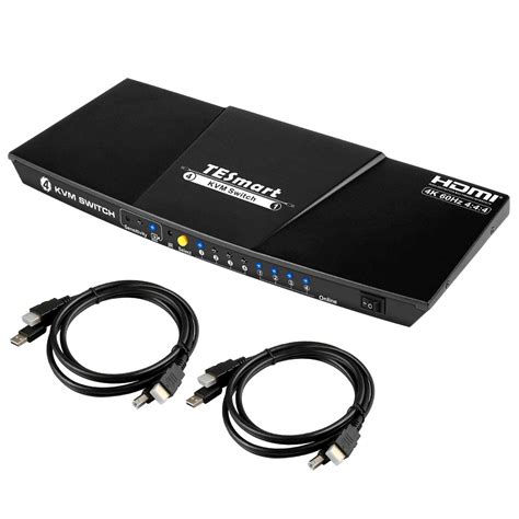 Tesmart 4 Port Hdmi Kvm Switch 4k 60hz Uhd Audio Output And Usb