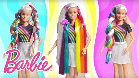 Barbie Rainbow Sparkle Hair Doll Featuring Extra-Long Blonde Hair With ...