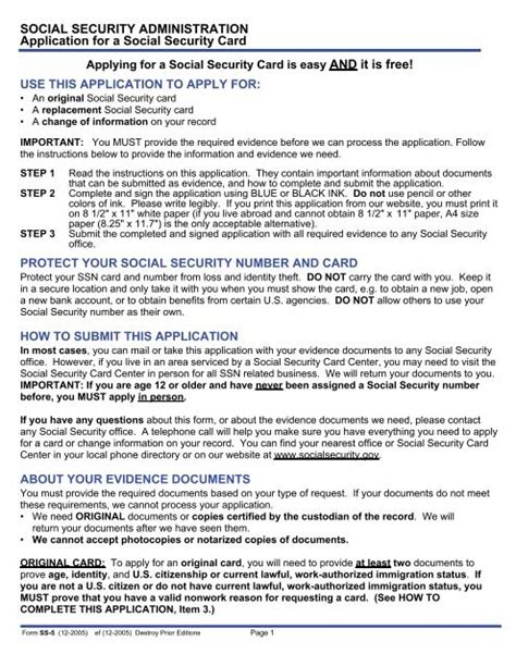 Application For Social Security Card