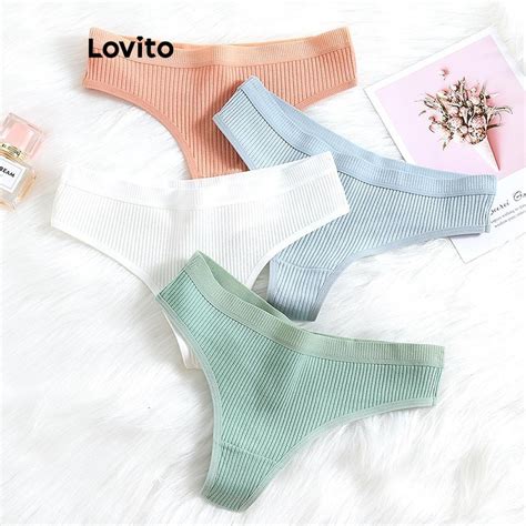 Lovito Calcinha Básica Lisa Casual Para Mulheres LNL48170 Shopee Brasil