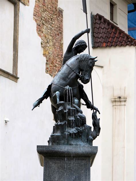 Equestrian Statue Of Saint George In Prague Czech Republic