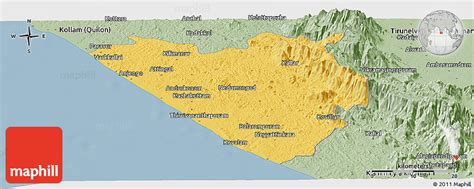 Savanna Style Panoramic Map Of Thiruvananthapuram Triv