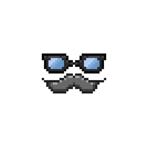 glass and moustache in pixel art style 21706777 Vector Art at Vecteezy