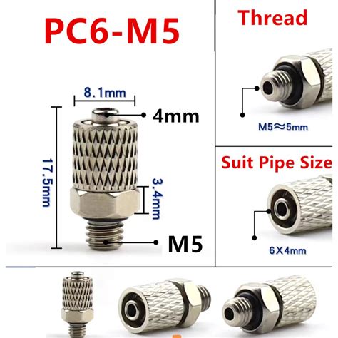 Miniature Fittings Male Thread M M M M Tube Mm Pneumatic Pipe