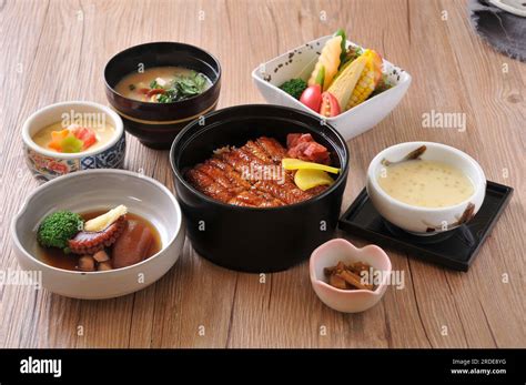 Grilled Unagi Eel Japanese Teishokuset Lunch Stock Photo Alamy