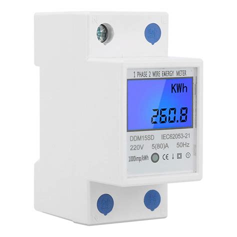 Electric LCD Single Phase Energy Meter DDM15SD Small 35mm Din Rail