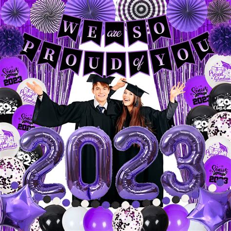 2023 Graduation Decorations Congrats Grad Purple Graduation Party