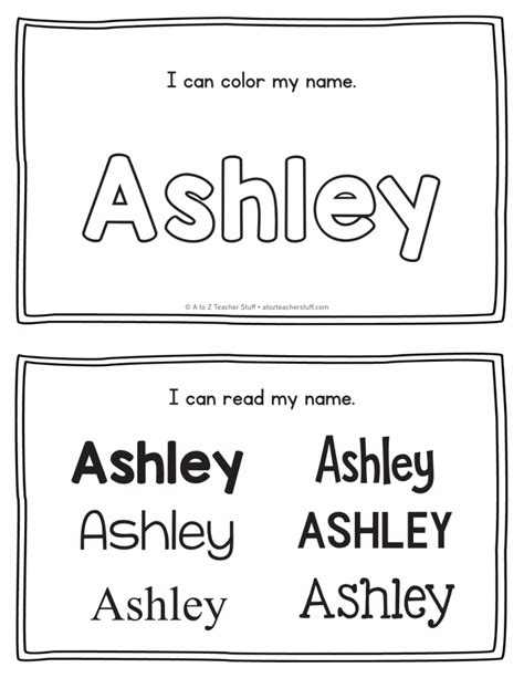 Ashley – Name Printables for Handwriting Practice | A to Z Teacher ...