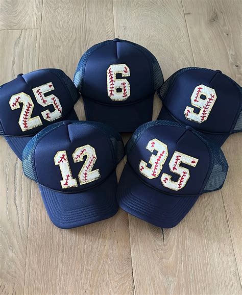 custom number baseball hat chenille custom hat personalized number hat