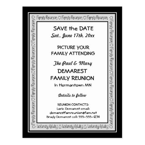 Save the Date Family Reunion Border Postcard | Zazzle