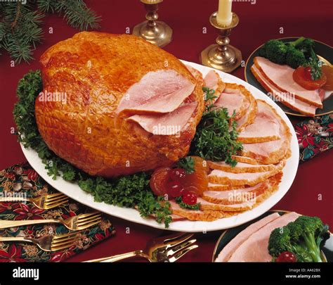 smoked ham fully cooked whole spiral ham dinner platter garnish ...