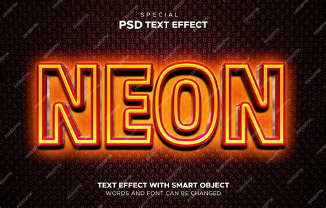 Premium Psd Editable Neon Text Effect Smart Object