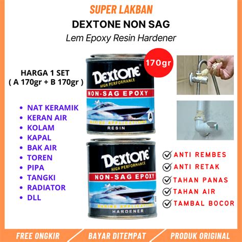 Jual Perekat Anti Bocor Epoxy Dextone Non SAG 170gr Resin Hardener