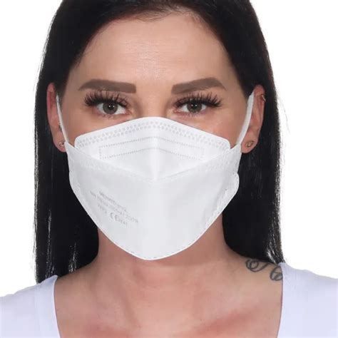 50 X FFP2 Maske Mundschutz Masken Atemschutz 5 lagig Hygiene Weiß Fisch