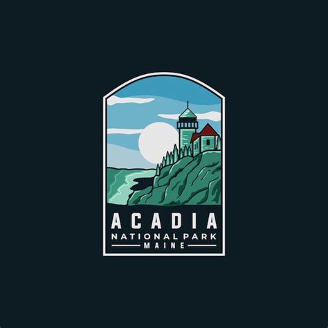 Plantilla De Vector De Insignia Del Parque Nacional De Acadia