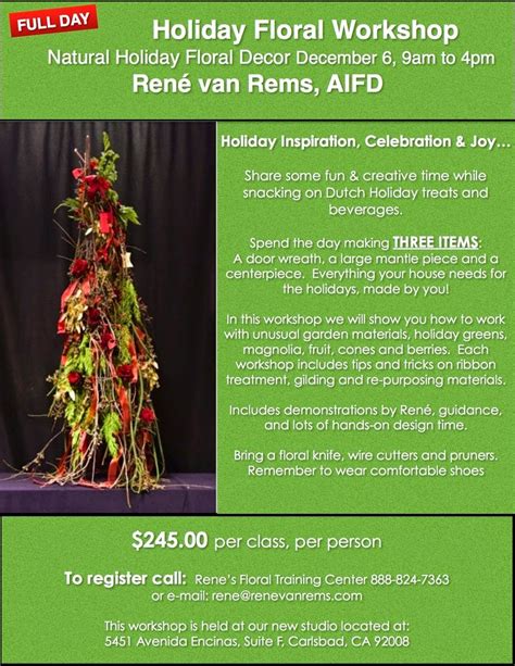 Floral Ambiance By Deborah Di Bella Aifd Holiday Floral Workshop With