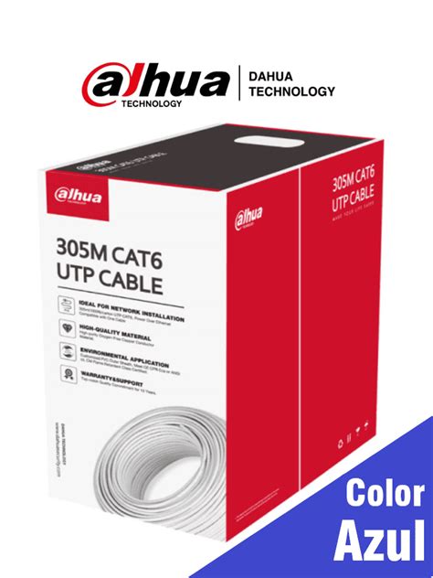 Bobina DAHUA PFM923I 6UN C 305m Cat6 AZUL Weby Servicios