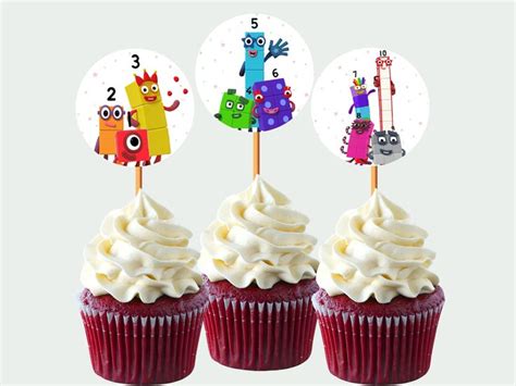 Numberblocks Cupcake Toppers Numberblocks Cake Topper Number Blocks