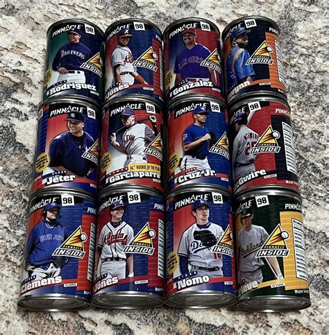 Lot 12 Pinnacle Baseball Cards In A Can Various Players 1998