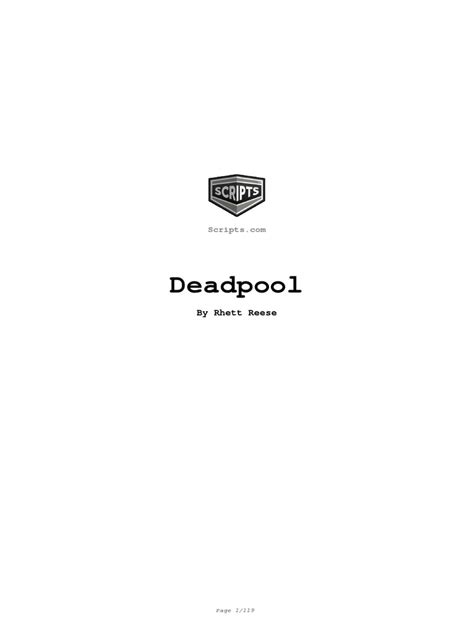 Deadpool Script | PDF