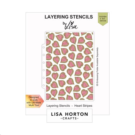 Heart Stripes X Layering Stencils Lisa Horton Crafts