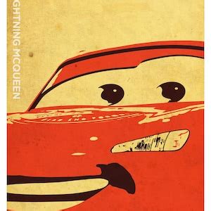 Cars Inspired Poster Set Mcqueen Mater Doc Hudson Minimalistic