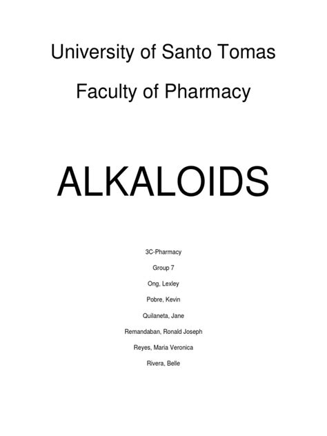 Classification of Alkaloids | PDF | Alkaloid | Solvent