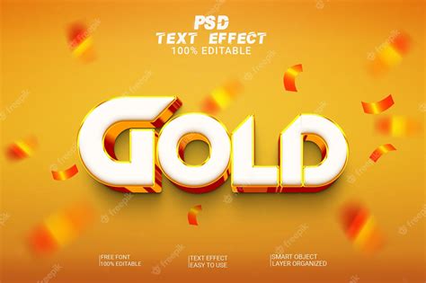 Premium Psd Gold 3d Psd Text Effect Style Editable