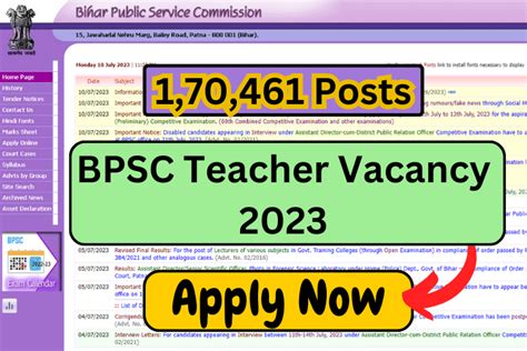 Bpsc Teacher Vacancy 2023 Apply Now