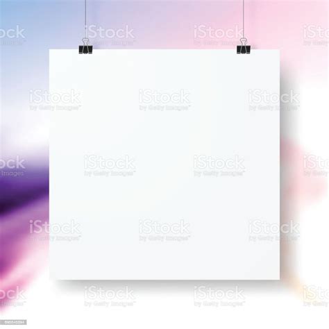 Blank Square Sheet Isolated On Colorful Abstract Background Stock