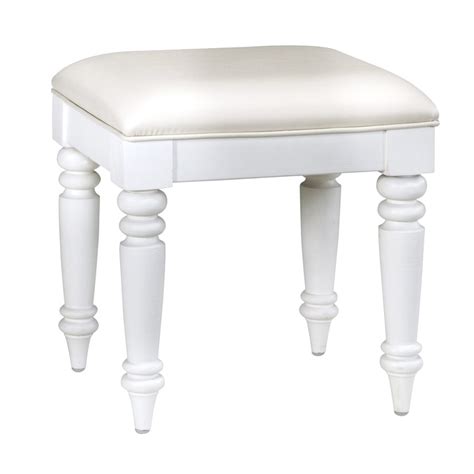 Shop Home Styles 18.5-in H Brushed White Rectangular Makeup Vanity Stool at Lowes.com