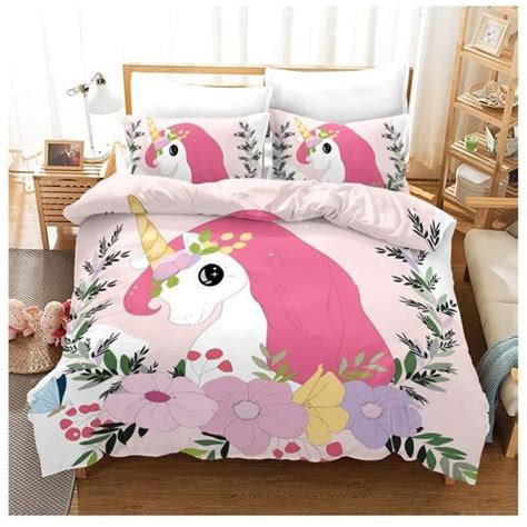 Housse De Couette X Cm Licorne Pi Ces Microfibre Imprim E Avce