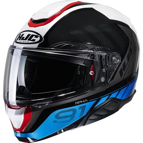 Casque Rpha Rafino Mc Hjc Rpha Bleu Blanc Rouge Maxxess Fr