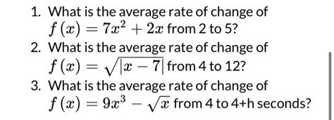 Solved F X 7x2 2x From 2 To 5 2 What Is The Average