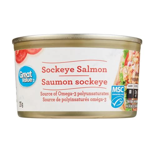 Great Value Wild Pacific Sockeye Salmon 213 G Walmart Ca