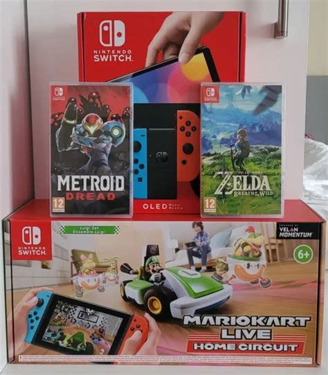 NINTENDO SWITCH OLED Zelda BOTW Metroid Dread Mart Kart Live